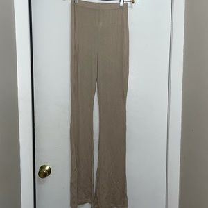 Beige boohoo flare pants